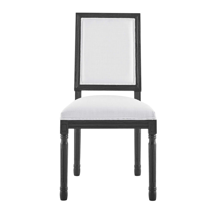 Court French Vintage Upholstered Fabric Dining Side Chair