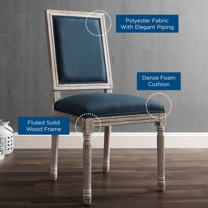 Court French Vintage Upholstered Fabric Dining Side Chair