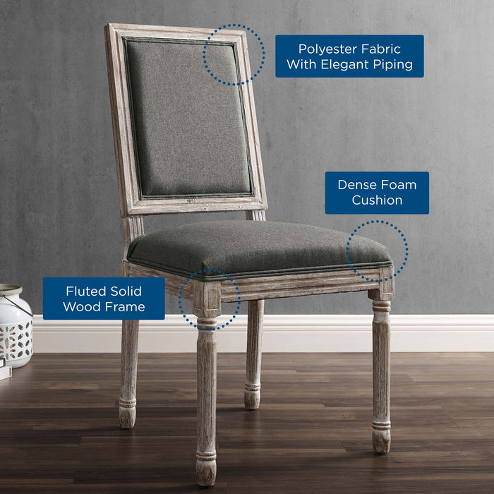 Court French Vintage Upholstered Fabric Dining Side Chair