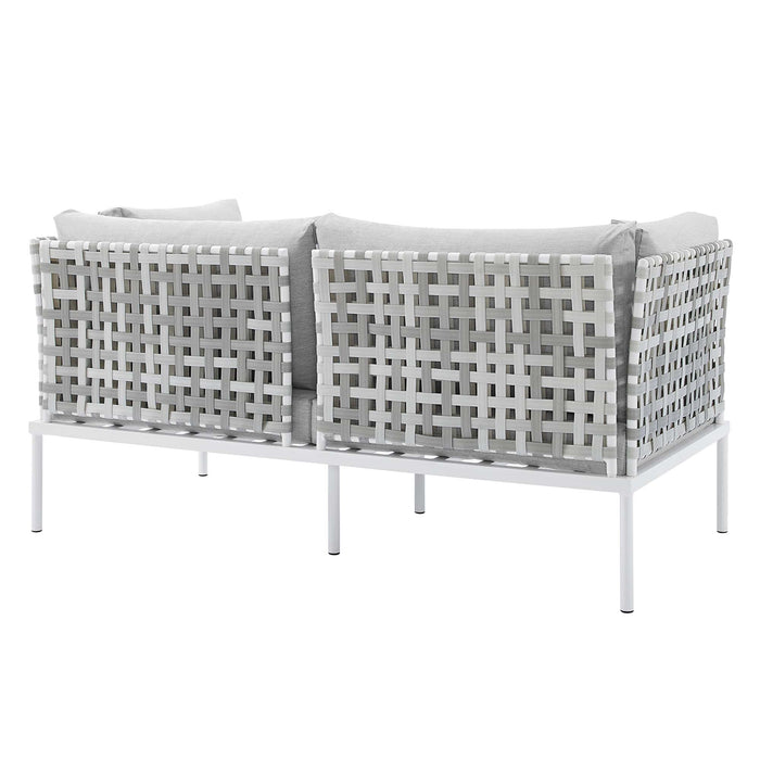 Harmony 4-Piece  Sunbrella® Basket Weave Outdoor Patio Aluminum Seating Set