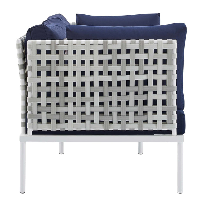 Harmony 4-Piece  Sunbrella® Basket Weave Outdoor Patio Aluminum Seating Set