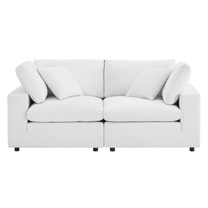 Commix Down Filled Overstuffed Performance Velvet Loveseat