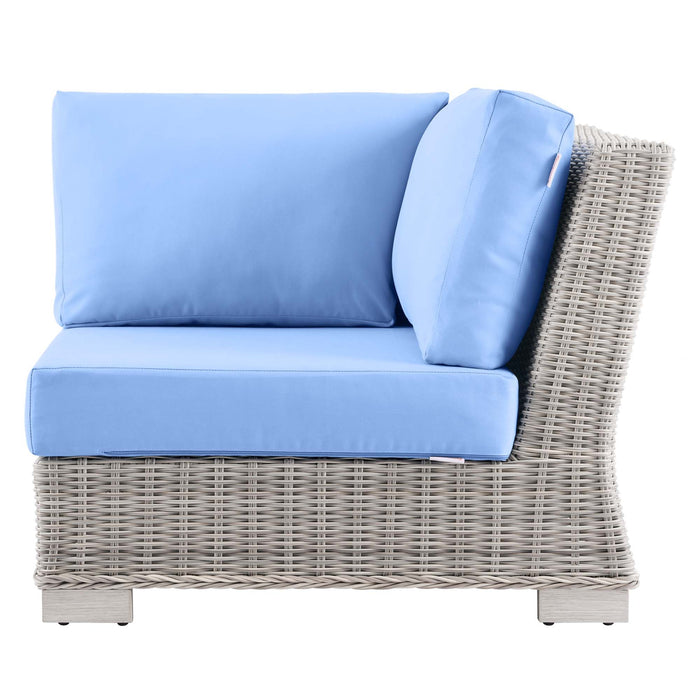 Conway Outdoor Patio Wicker Rattan Corner Chair