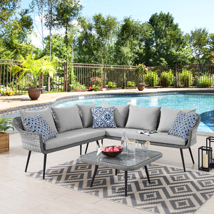 Endeavor Wicker Rattan Outdoor Patio Wicker Rattan Seating Set