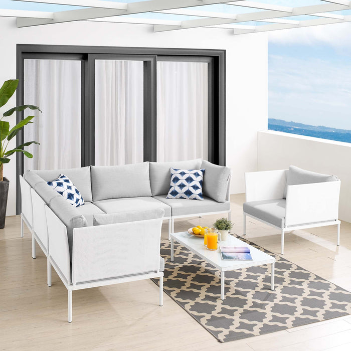 Harmony 7-Piece  Sunbrella® Outdoor Patio Aluminum Sectional Sofa Set