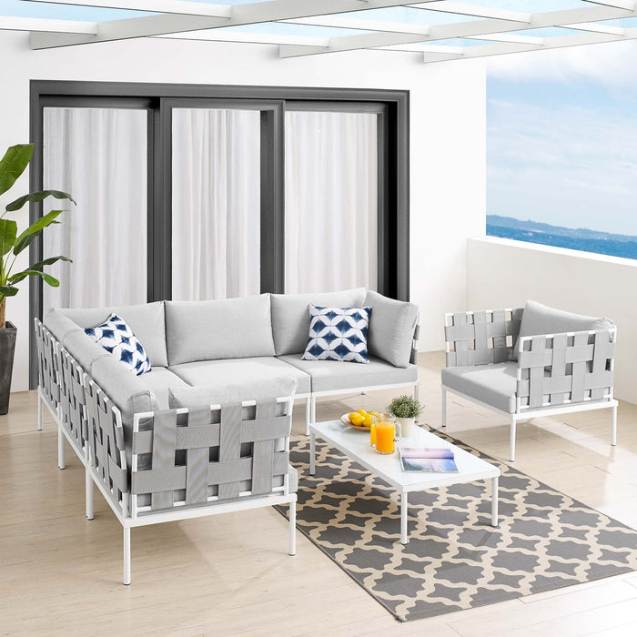 Harmony 7-Piece  Sunbrella® Outdoor Patio Aluminum Sectional Sofa Set