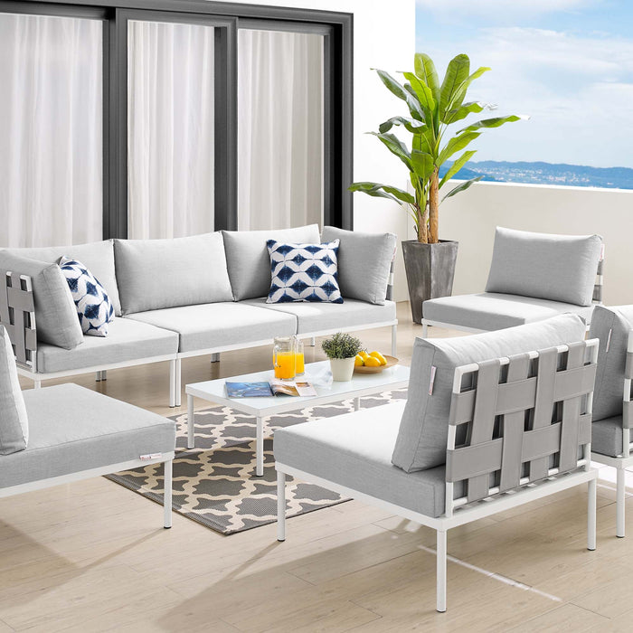 Harmony 8-Piece  Sunbrella® Outdoor Patio All Mesh Sectional Sofa Set