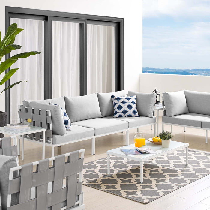 Harmony 8-Piece  Sunbrella® Outdoor Patio Aluminum Seating Set