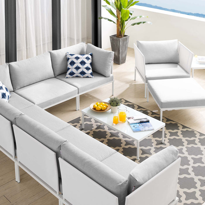 Harmony 10-Piece  Sunbrella® Outdoor Patio Aluminum Sectional Sofa Set