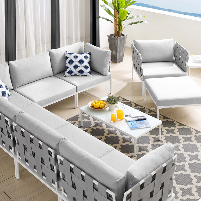 Harmony 10-Piece  Sunbrella® Outdoor Patio Aluminum Sectional Sofa Set