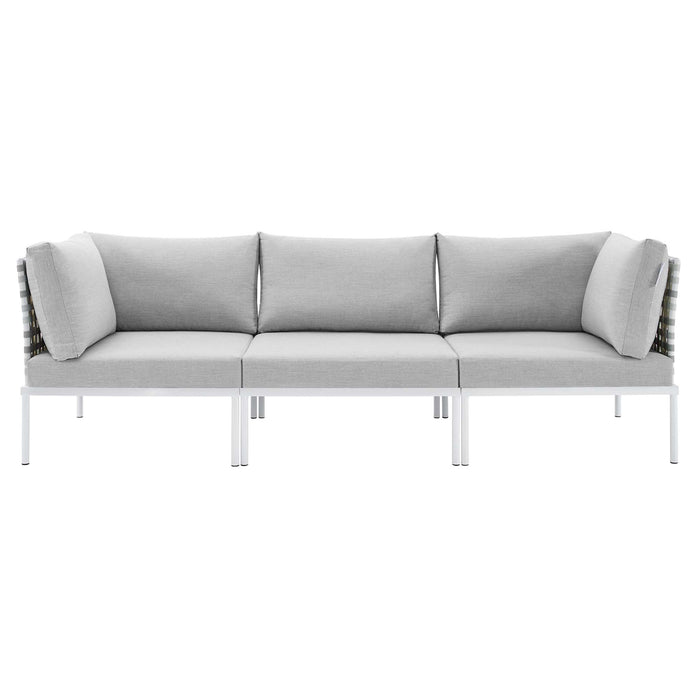 Harmony Sunbrella® Basket Weave Outdoor Patio Aluminum Sofa