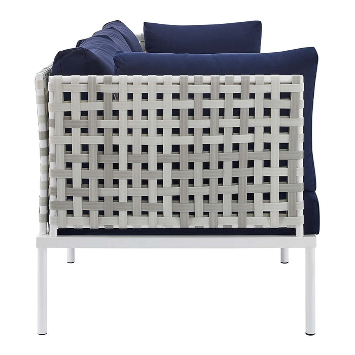 Harmony Sunbrella® Basket Weave Outdoor Patio Aluminum Sofa