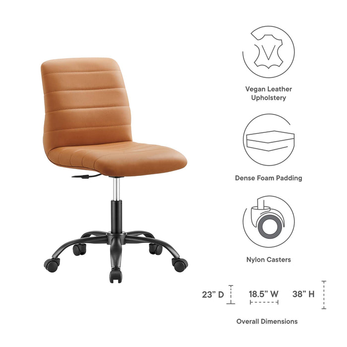 Ripple Armless Vegan Leather Office Chair