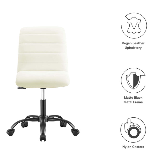 Ripple Armless Vegan Leather Office Chair