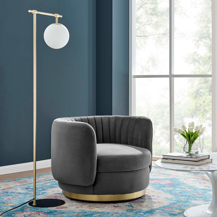 Embrace Tufted Performance Velvet Swivel Chair