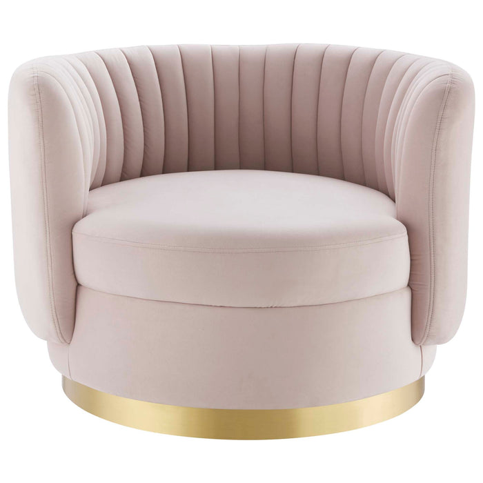 Embrace Tufted Performance Velvet Swivel Chair