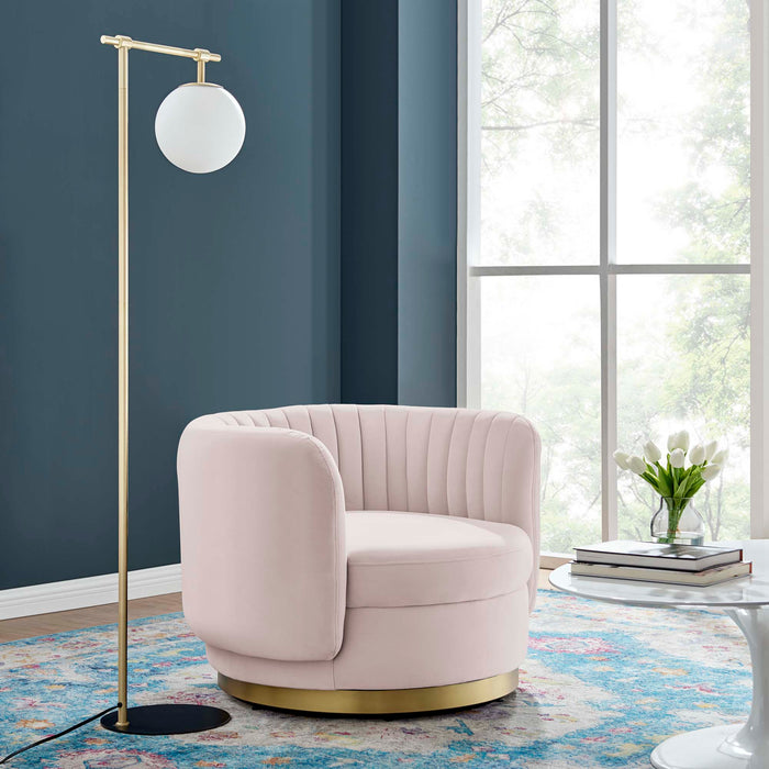 Embrace Tufted Performance Velvet Swivel Chair