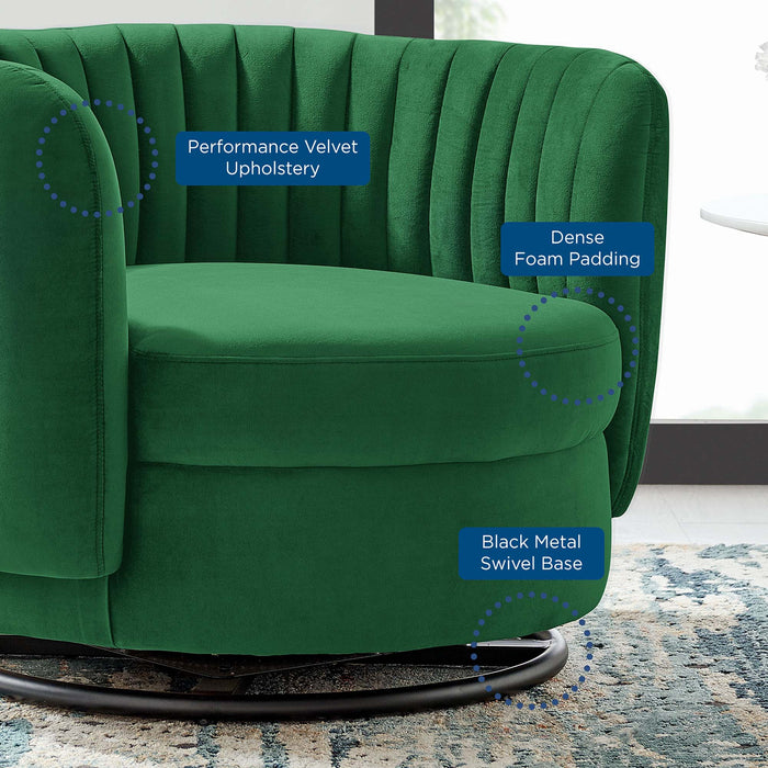 Embrace Tufted Performance Velvet Swivel Chair