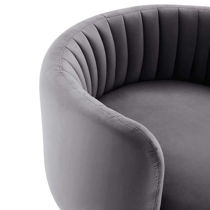 Embrace Tufted Performance Velvet Swivel Chair