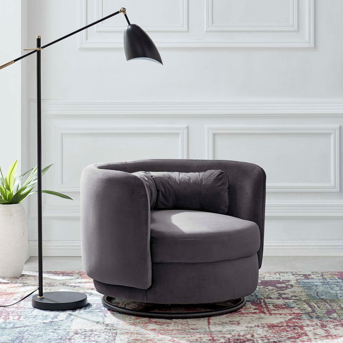 Relish Performance Velvet Swivel Chair