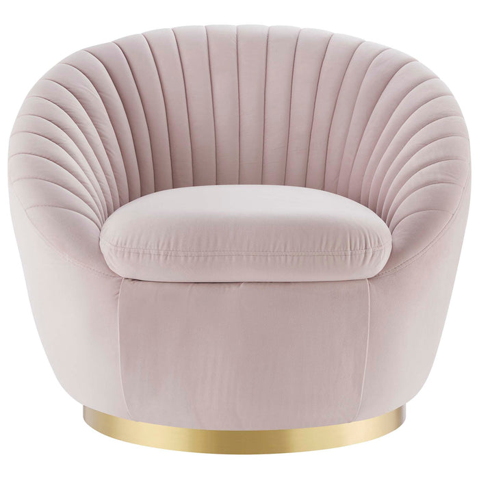 Whirr Tufted Performance Velvet Swivel Chair