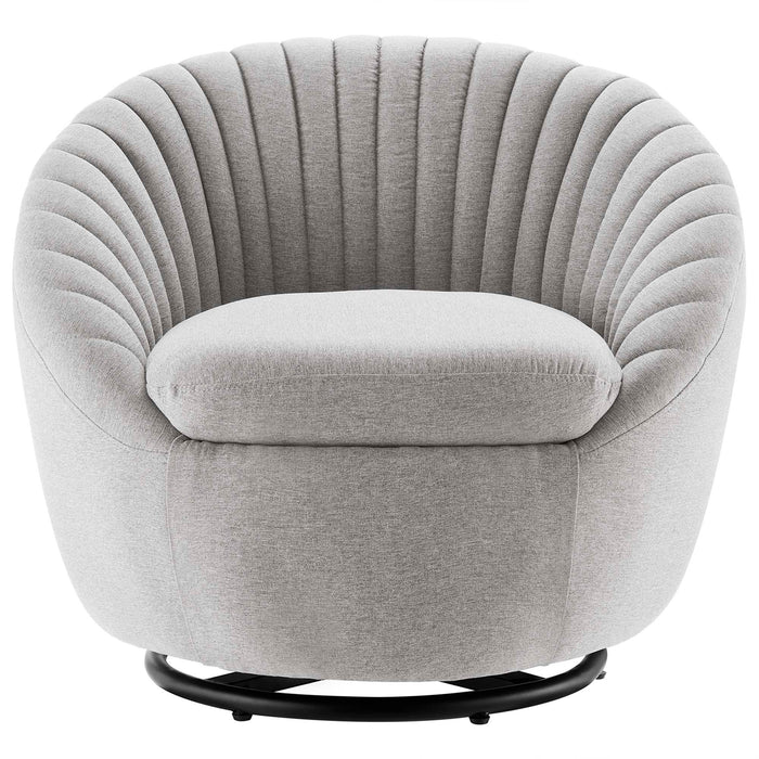 Whirr Tufted Fabric Swivel Chair