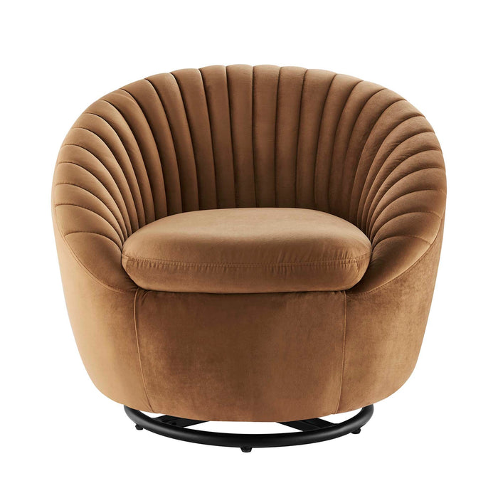 Whirr Tufted Performance Velvet Swivel Chair