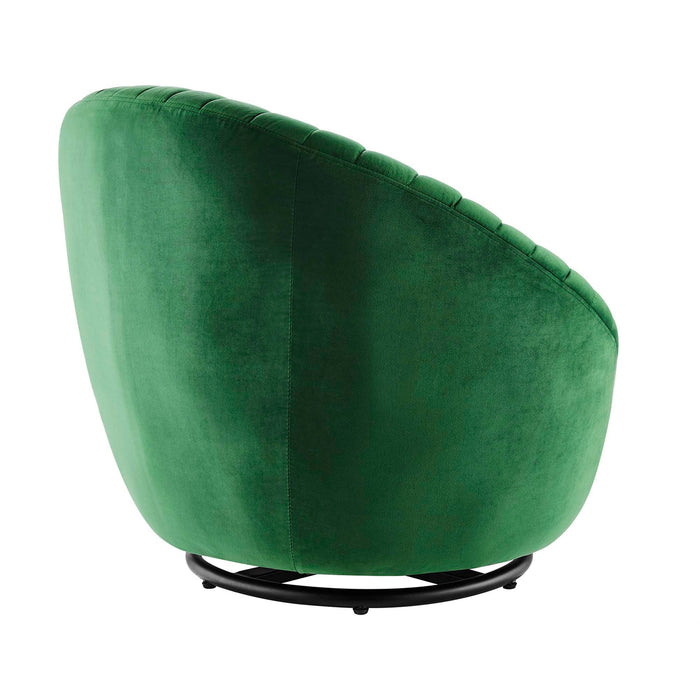 Whirr Tufted Performance Velvet Swivel Chair