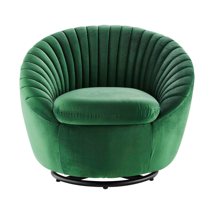 Whirr Tufted Performance Velvet Swivel Chair