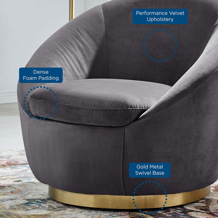 Buttercup Performance Velvet Swivel Chair