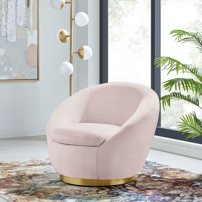 Buttercup Performance Velvet Swivel Chair