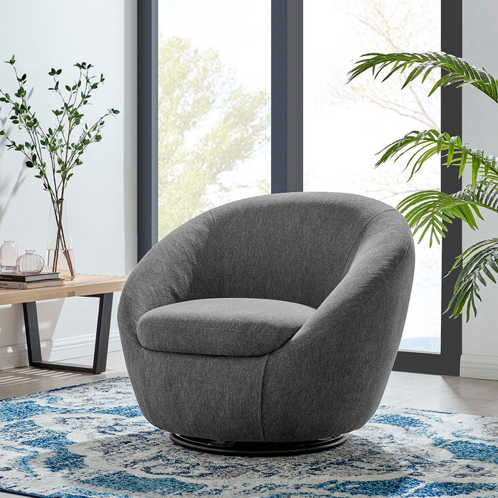 Buttercup Upholstered Fabric Swivel Chair