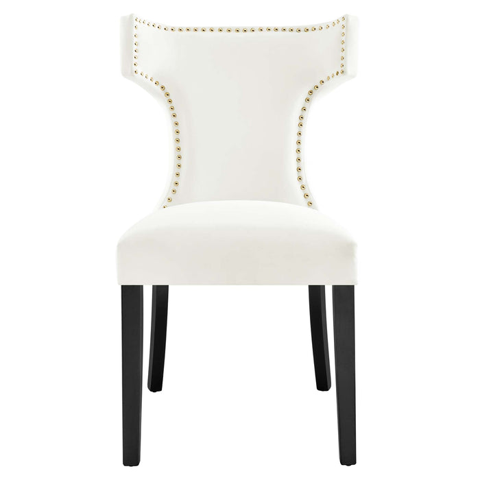 Curve Performance Velvet Dining Chairs - Set of 2