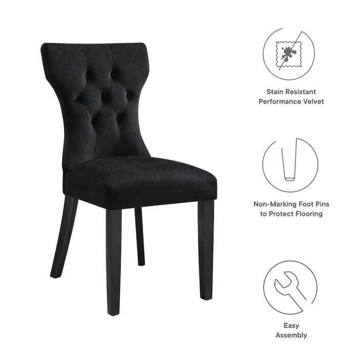 Silhouette Performance Velvet Dining Chairs - Set of 2