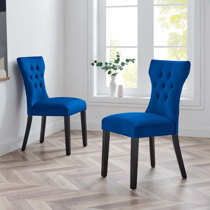 Silhouette Performance Velvet Dining Chairs - Set of 2