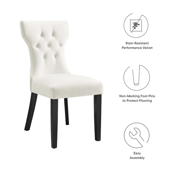 Silhouette Performance Velvet Dining Chairs - Set of 2