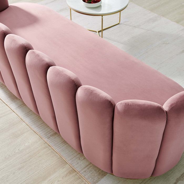 Victoria Channel Tufted Performance Velvet Sofa