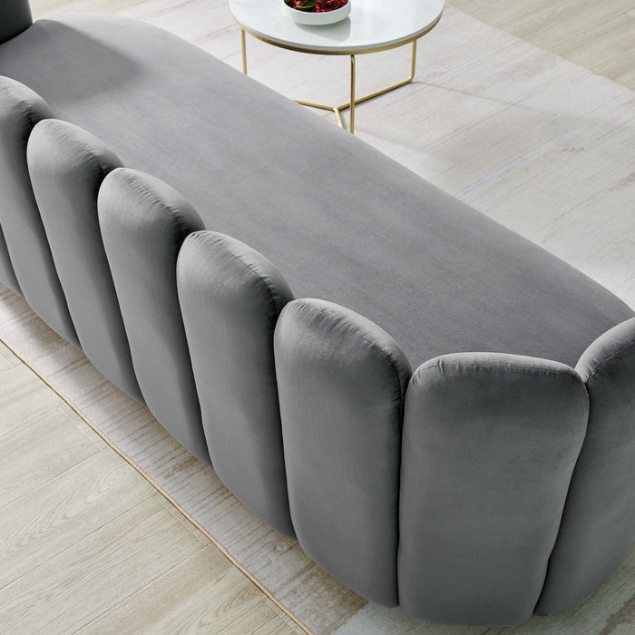 Victoria Channel Tufted Performance Velvet Sofa