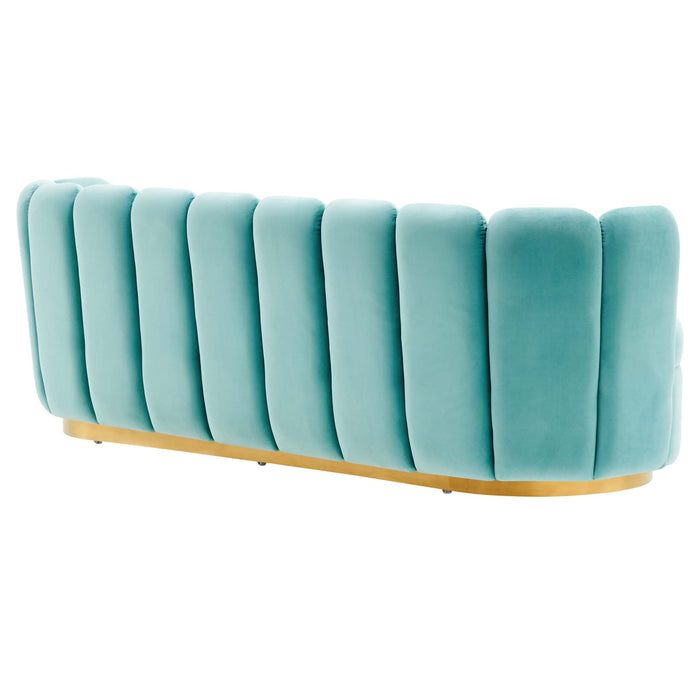 Victoria Channel Tufted Performance Velvet Sofa