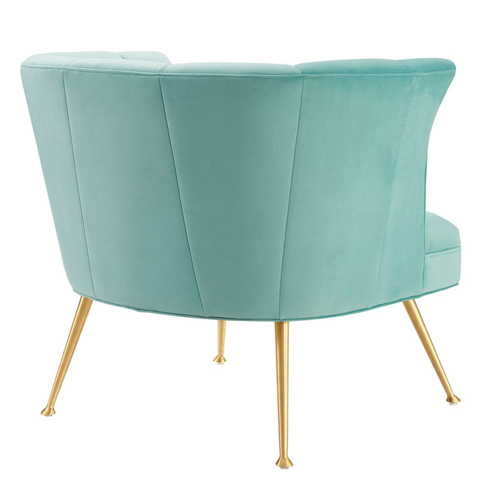 Veronica Channel Tufted Performance Velvet Armchair