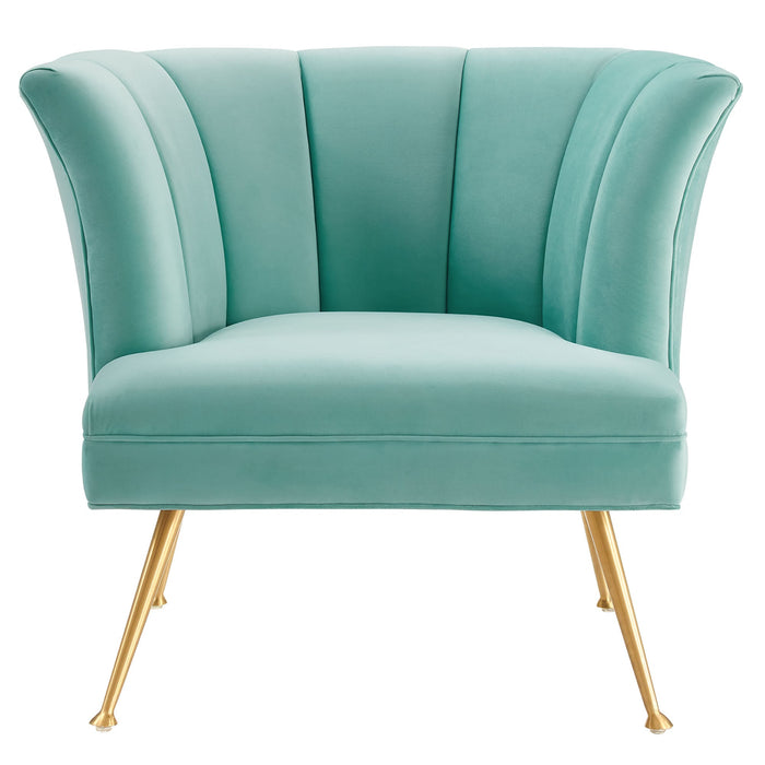 Veronica Channel Tufted Performance Velvet Armchair