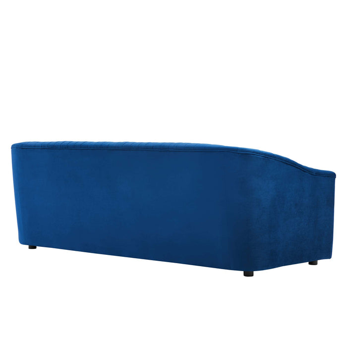 Announce Performance Velvet Channel Tufted Sofa