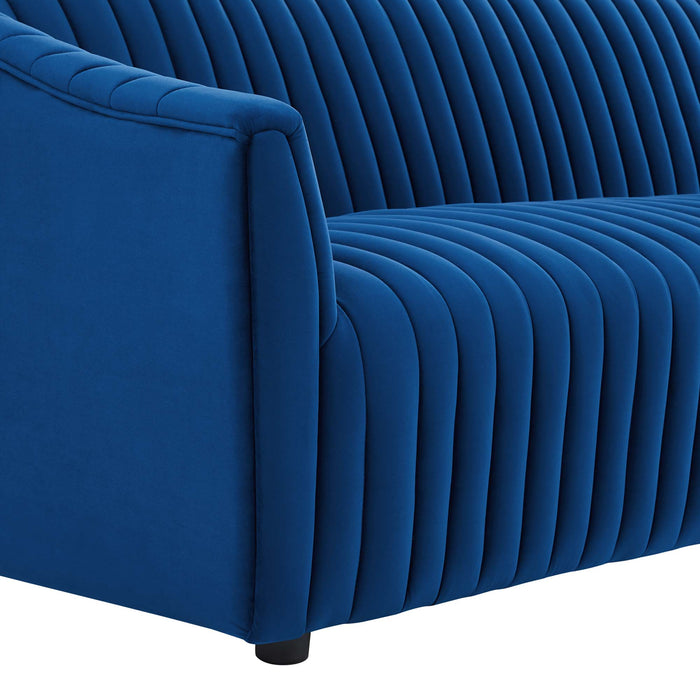 Announce Performance Velvet Channel Tufted Sofa