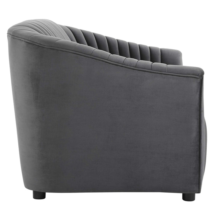 Announce Performance Velvet Channel Tufted Loveseat