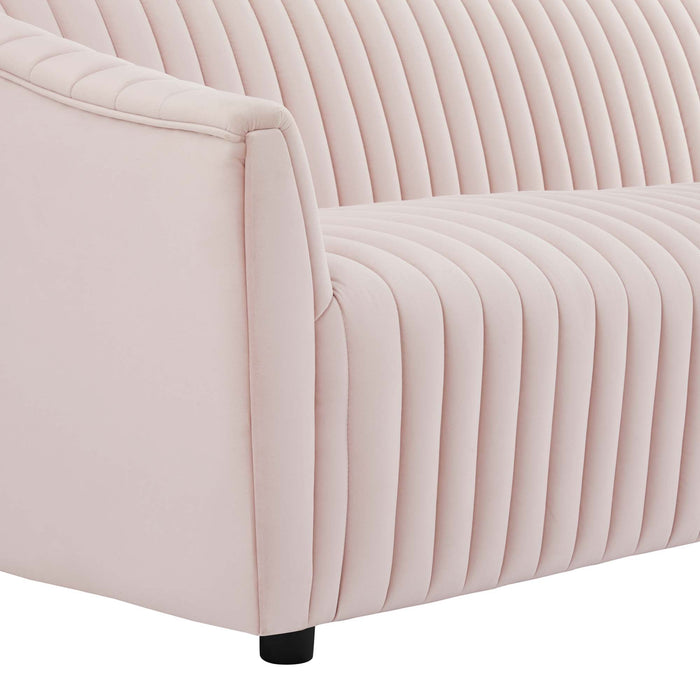 Announce Performance Velvet Channel Tufted Loveseat