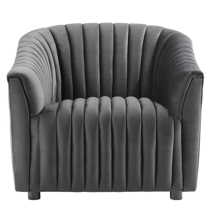 Announce Performance Velvet Channel Tufted Armchair