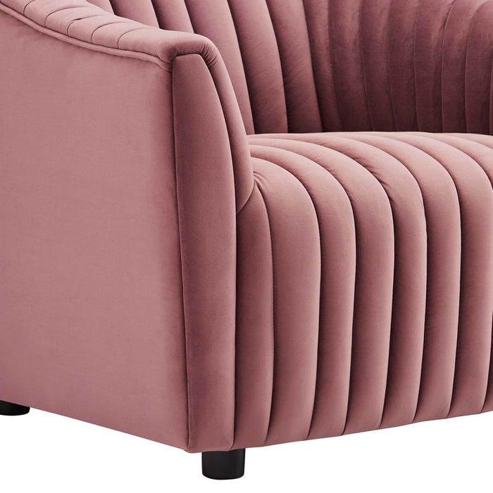 Announce Performance Velvet Channel Tufted Armchair