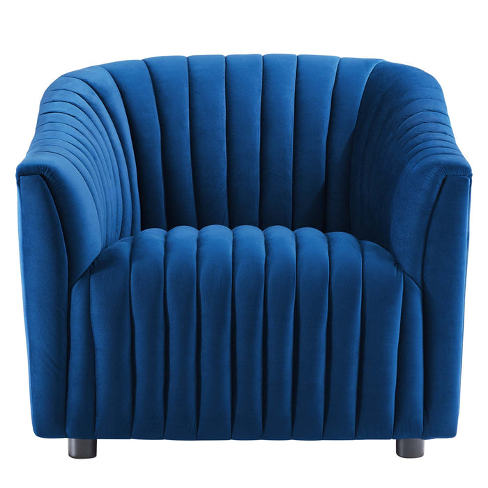 Announce Performance Velvet Channel Tufted Armchair