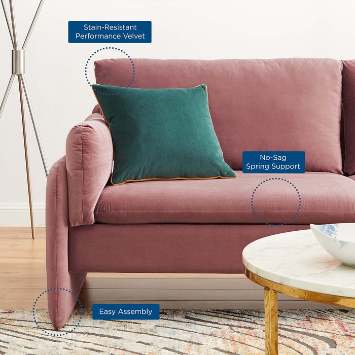 Indicate Performance Velvet Sofa