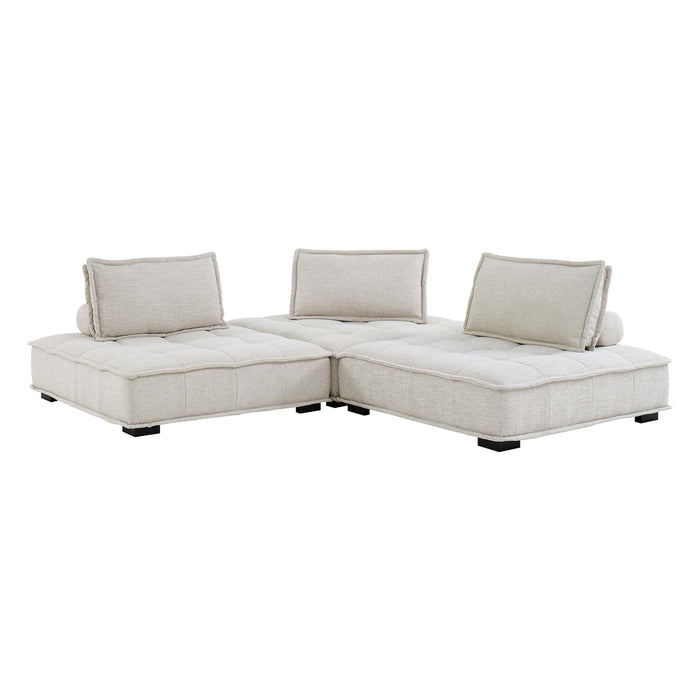 Saunter 3-Piece Tufted Fabric Fabric Sofa